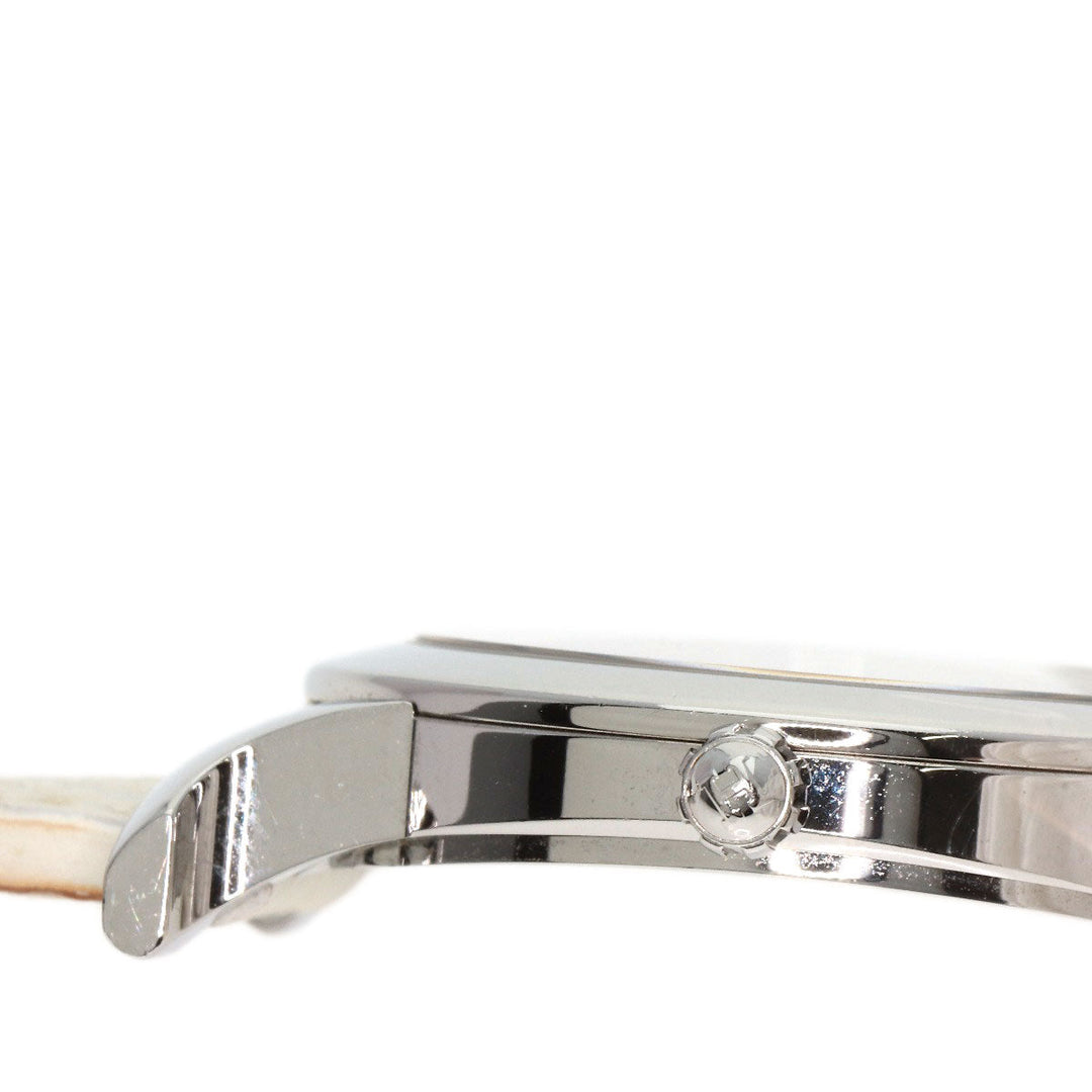 HERMES Watches Quartz HR1.510 Stainless Steel, Leather Silver H watch Rondo white dial Women Used Authentic