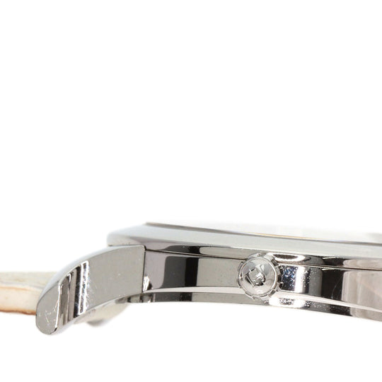 HERMES Watches Quartz HR1.510 Stainless Steel, Leather Silver H watch Rondo white dial Women Used Authentic