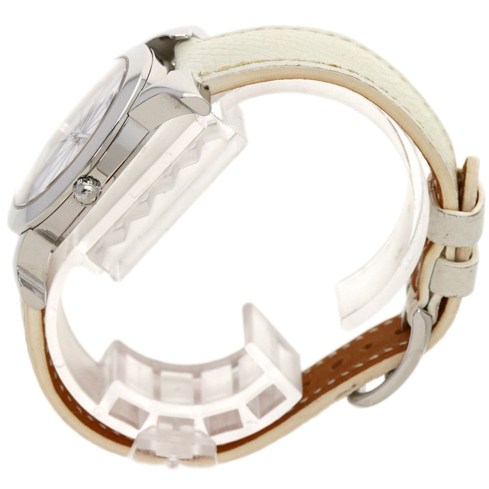 HERMES Watches Quartz HR1.510 Stainless Steel, Leather Silver H watch Rondo white dial Women Used Authentic