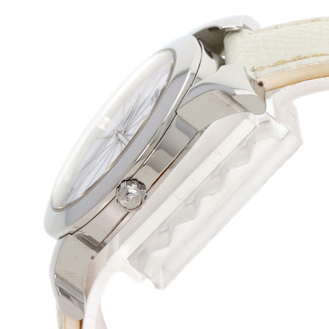 HERMES Watches Quartz HR1.510 Stainless Steel, Leather Silver H watch Rondo white dial Women Used Authentic