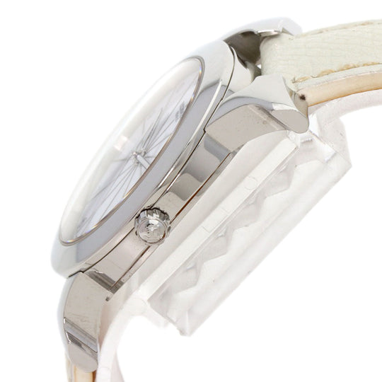 HERMES Watches Quartz HR1.510 Stainless Steel, Leather Silver H watch Rondo white dial Women Used Authentic