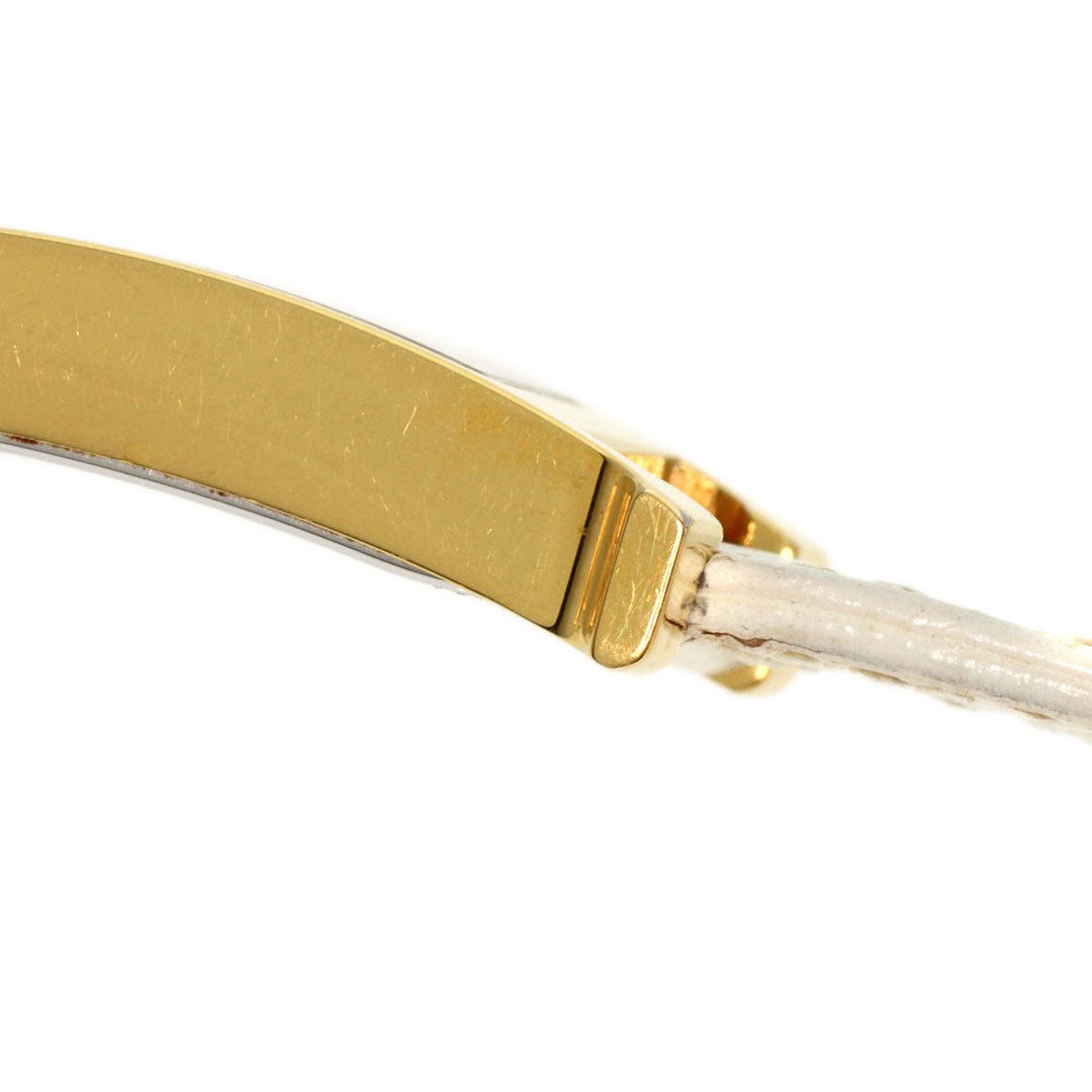 HERMES Watches Quartz HH1.201 Gold Plated, Leather gold H watch white dial Women Used Authentic