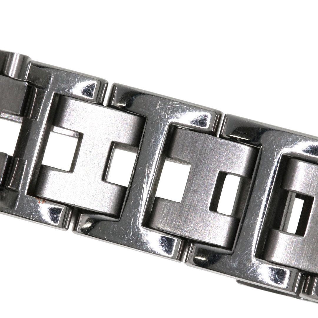 HERMES Watches Quartz CL4.210 Stainless Steel , Stainless Steel Silver Clipper black dial Women Used Authentic