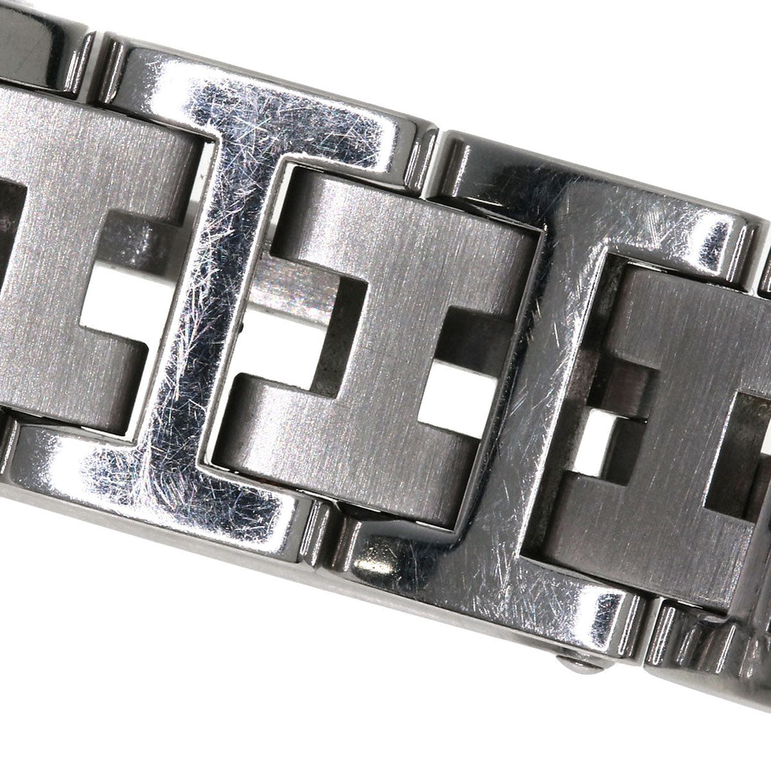 HERMES Watches Quartz CL4.210 Stainless Steel , Stainless Steel Silver Clipper black dial Women Used Authentic