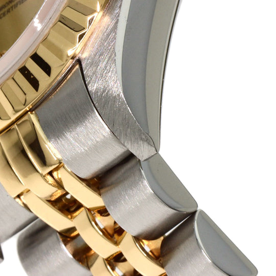 ROLEX Watches Mechanical Automatic 69173G Stainless Steel , SSxK18YG gold Datejust 10P Diamond Champagne Gold dial Women Used Authentic