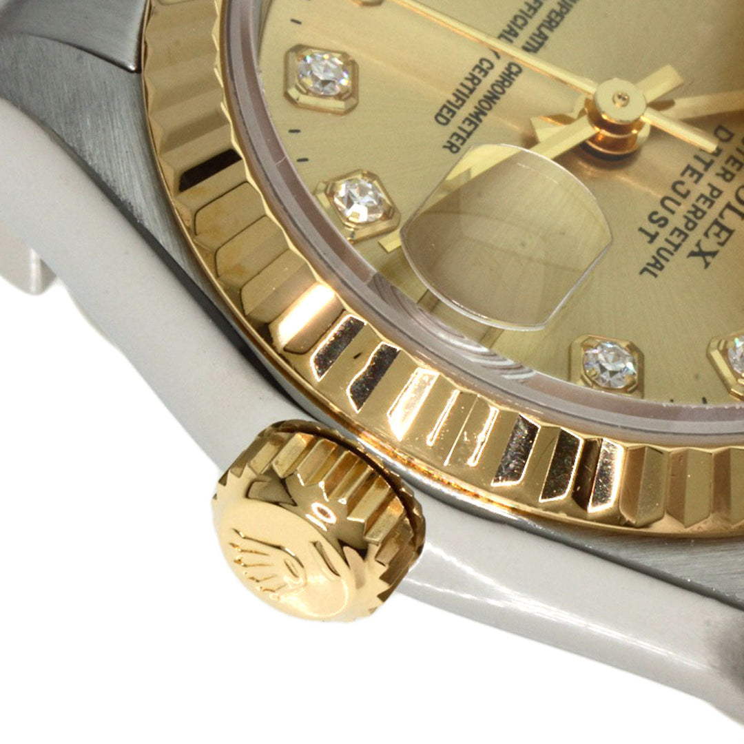 ROLEX Watches Mechanical Automatic 69173G Stainless Steel , SSxK18YG gold Datejust 10P Diamond Champagne Gold dial Women Used Authentic