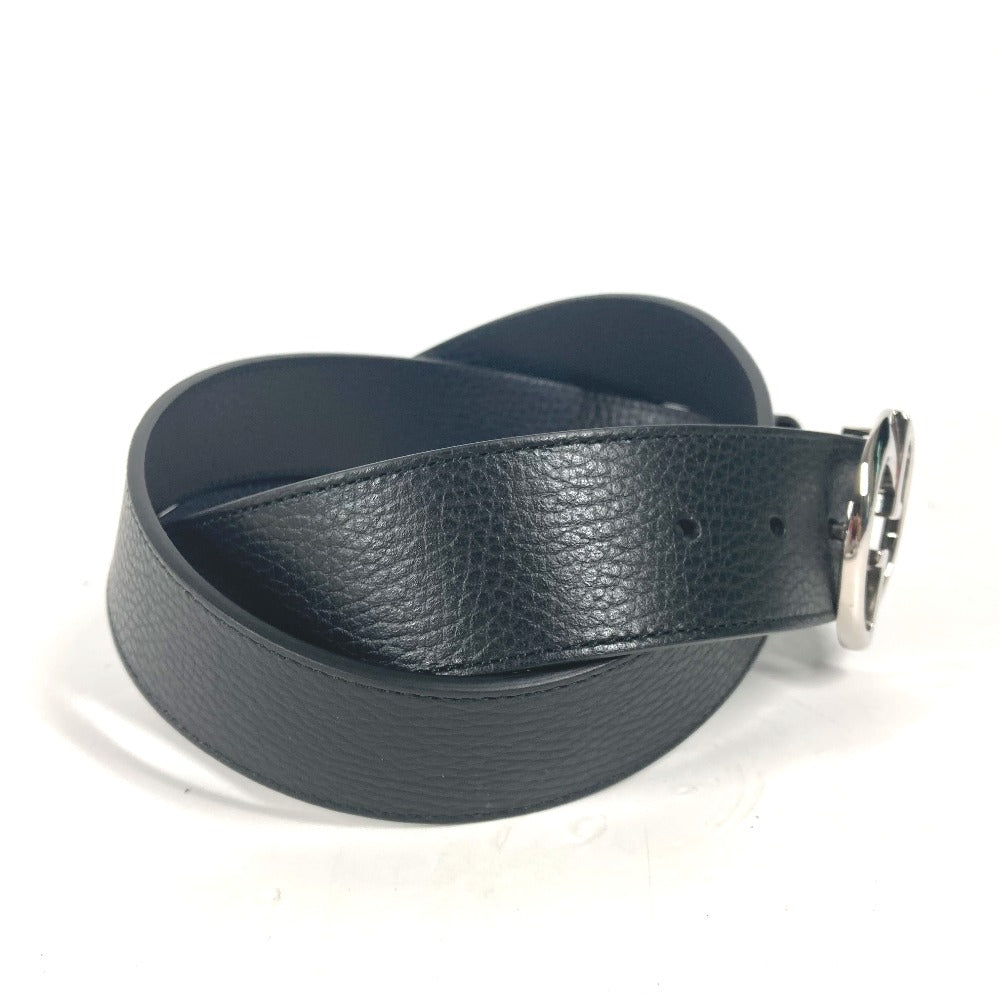 GUCCI belt 449715 leather black GG logo mens 105 Used Authentic