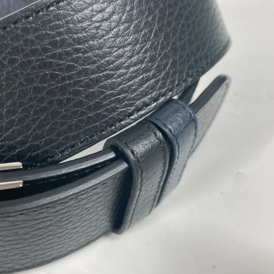 GUCCI belt 449715 leather black GG logo mens 105 Used Authentic