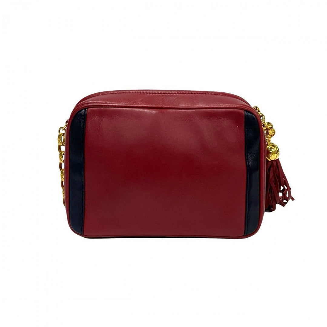 CHANEL Shoulder Bag lambskin Red