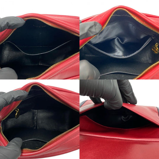 CHANEL Shoulder Bag lambskin Red