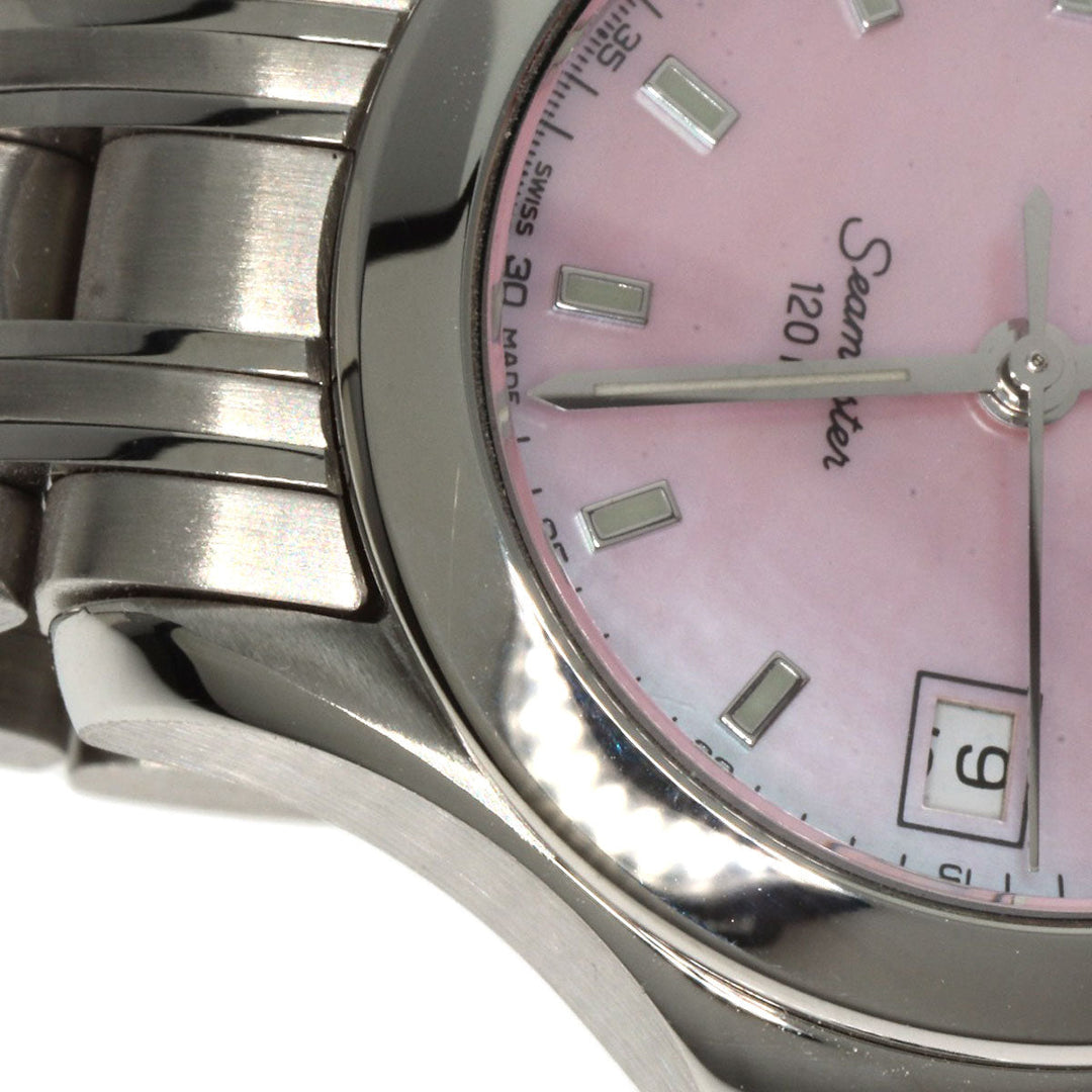 OMEGA Watches Quartz 2581.64 Stainless Steel , Stainless Steel Silver Seamaster120m Pink shell dial Women Used Authentic
