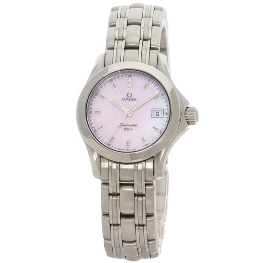 OMEGA Watches Quartz 2581.64 Stainless Steel , Stainless Steel Silver Seamaster120m Pink shell dial Women Used Authentic
