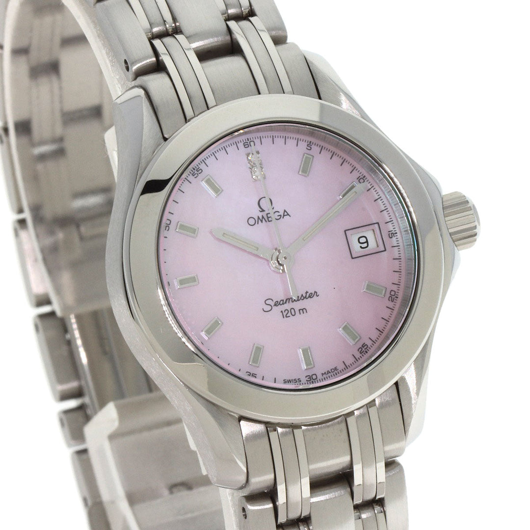 OMEGA Watches Quartz 2581.64 Stainless Steel , Stainless Steel Silver Seamaster120m Pink shell dial Women Used Authentic