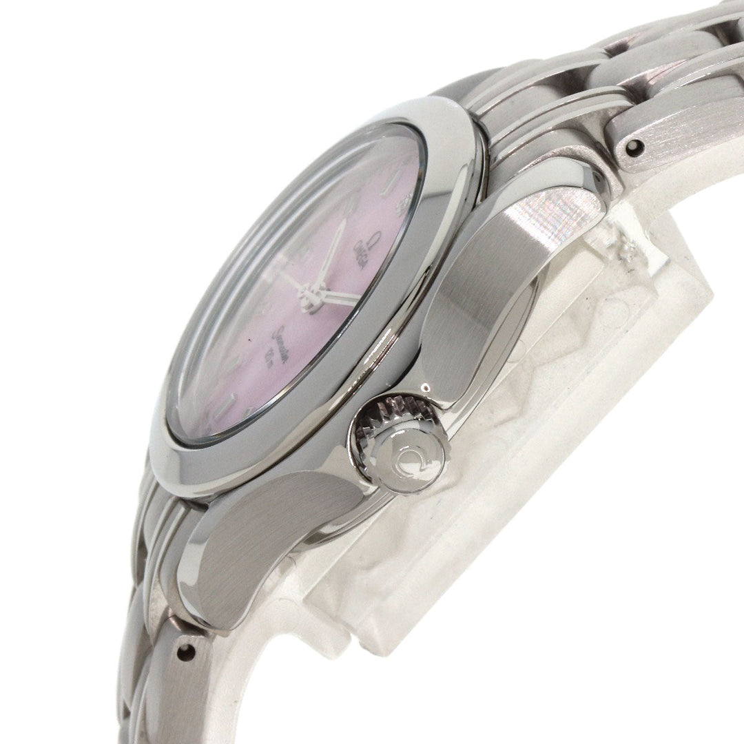 OMEGA Watches Quartz 2581.64 Stainless Steel , Stainless Steel Silver Seamaster120m Pink shell dial Women Used Authentic