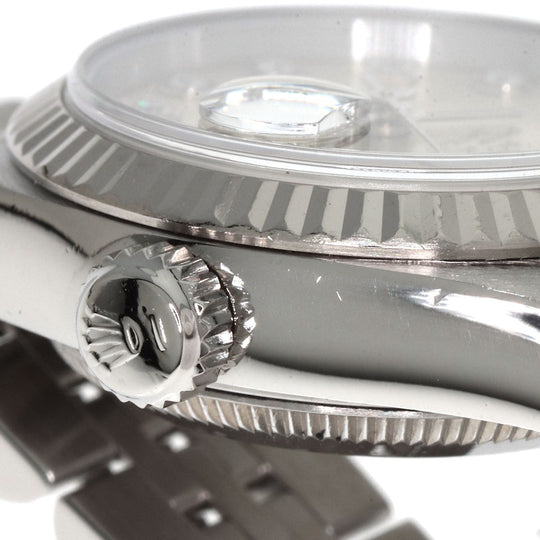 ROLEX Watches Mechanical Automatic 69174G Stainless Steel , Stainless Steel , K18WG Silver Datejust 10P Diamond Silver dial Women Used Authentic