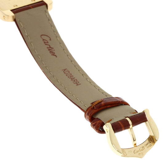 CARTIER Watches Quartz W2601556 K18YG, leather gold Tank American SM Ivory dial Women Used Authentic