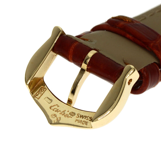 CARTIER Watches Quartz W2601556 K18YG, leather gold Tank American SM Ivory dial Women Used Authentic
