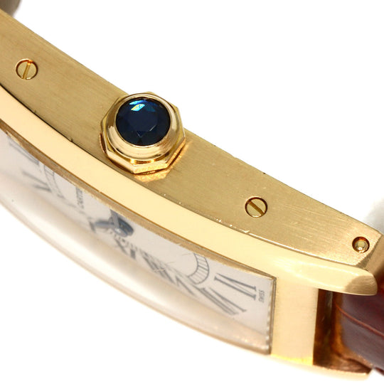 CARTIER Watches Quartz W2601556 K18YG, leather gold Tank American SM Ivory dial Women Used Authentic