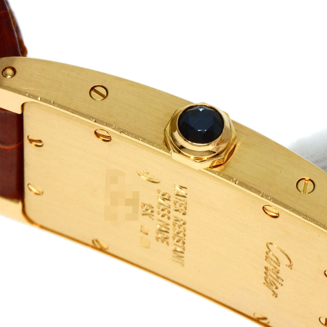 CARTIER Watches Quartz W2601556 K18YG, leather gold Tank American SM Ivory dial Women Used Authentic