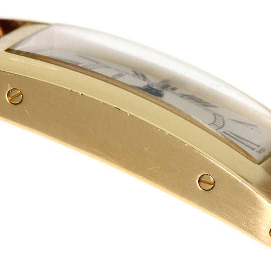 CARTIER Watches Quartz W2601556 K18YG, leather gold Tank American SM Ivory dial Women Used Authentic