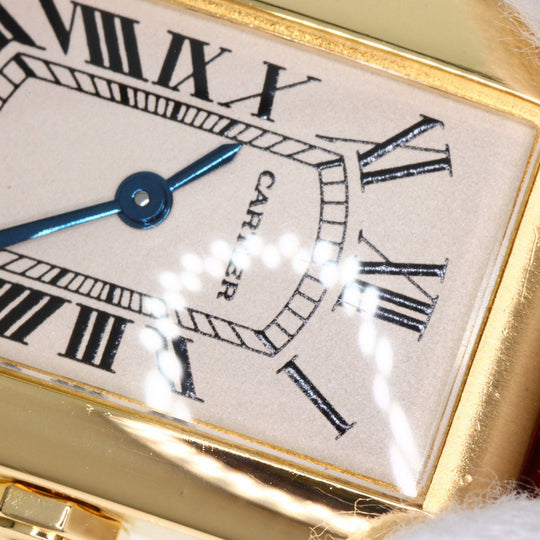 CARTIER Watches Quartz W2601556 K18YG, leather gold Tank American SM Ivory dial Women Used Authentic