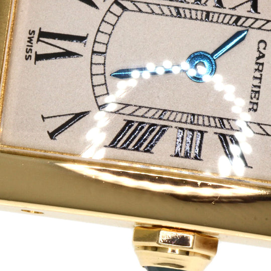 CARTIER Watches Quartz W2601556 K18YG, leather gold Tank American SM Ivory dial Women Used Authentic