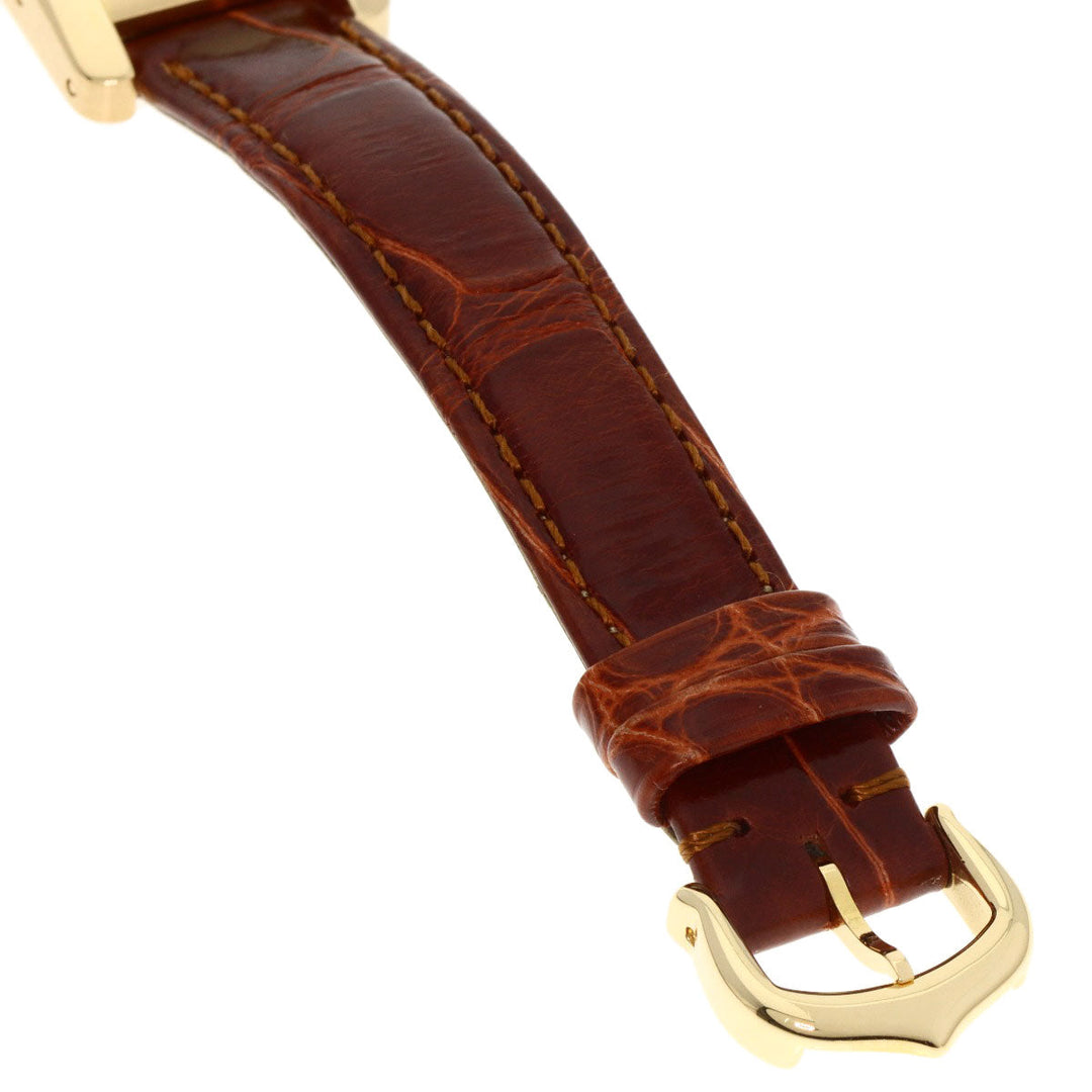 CARTIER Watches Quartz W2601556 K18YG, leather gold Tank American SM Ivory dial Women Used Authentic