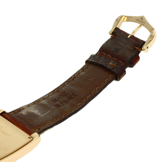 CARTIER Watches Quartz W5000356 K18YG, leather gold Tank Francaise MM Ivory dial Boys Used Authentic