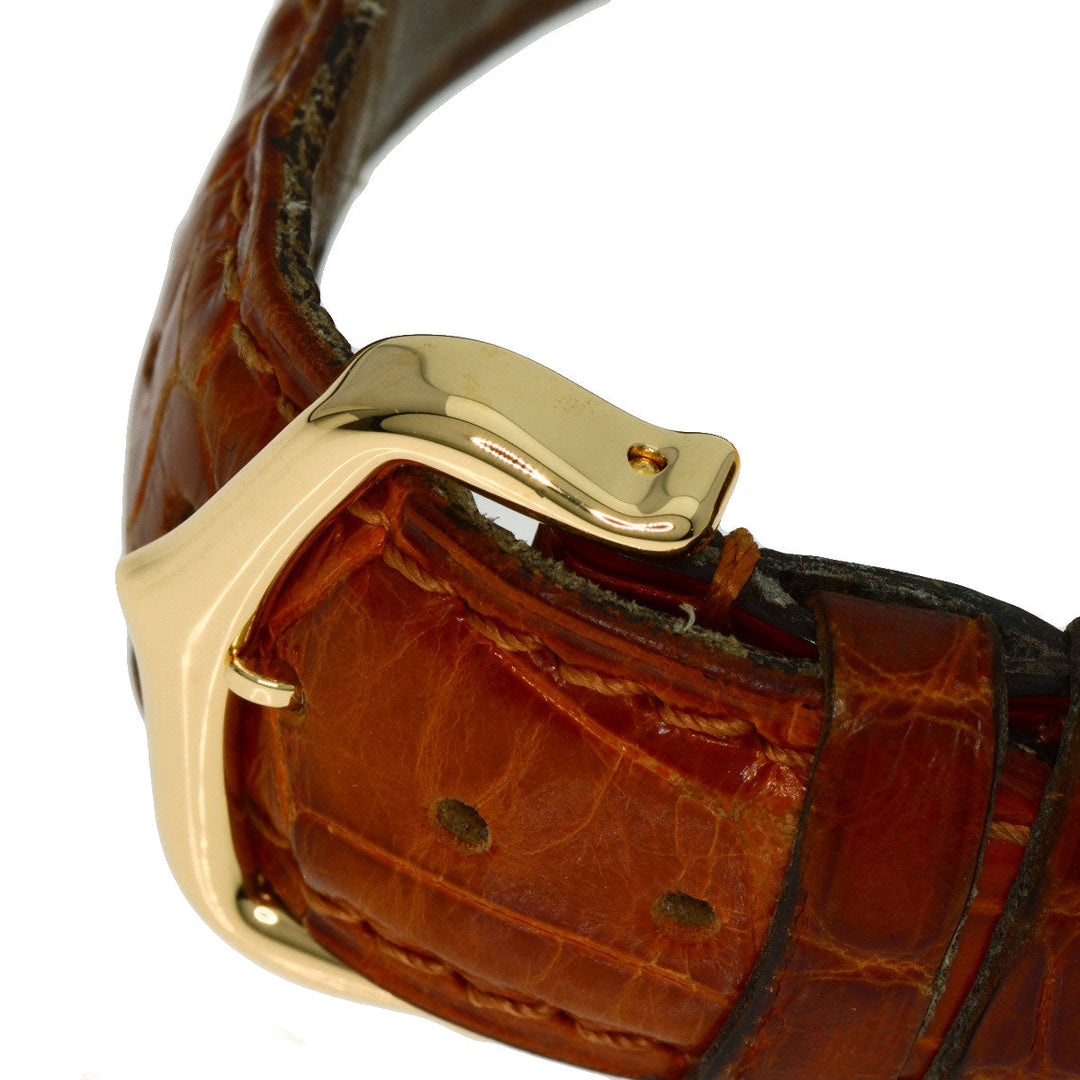 CARTIER Watches Quartz W5000356 K18YG, leather gold Tank Francaise MM Ivory dial Boys Used Authentic