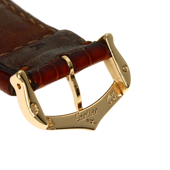 CARTIER Watches Quartz W5000356 K18YG, leather gold Tank Francaise MM Ivory dial Boys Used Authentic