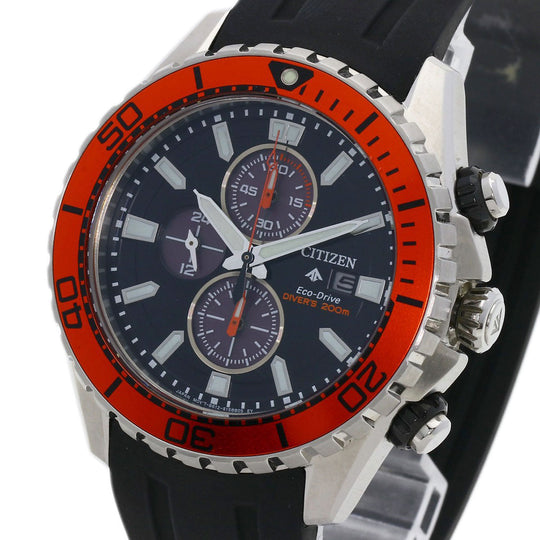 CITIZEN Watches Eco Drive CA0718-21E Stainless Steel, Rubber Silver Promaster Diver 200 black dial mens Used Authentic