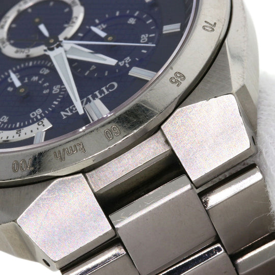 CITIZEN Watches Solar Powered Radio Watch AT3010-55L Titanium, Titanium Silver Atessa blue dial mens Used Authentic