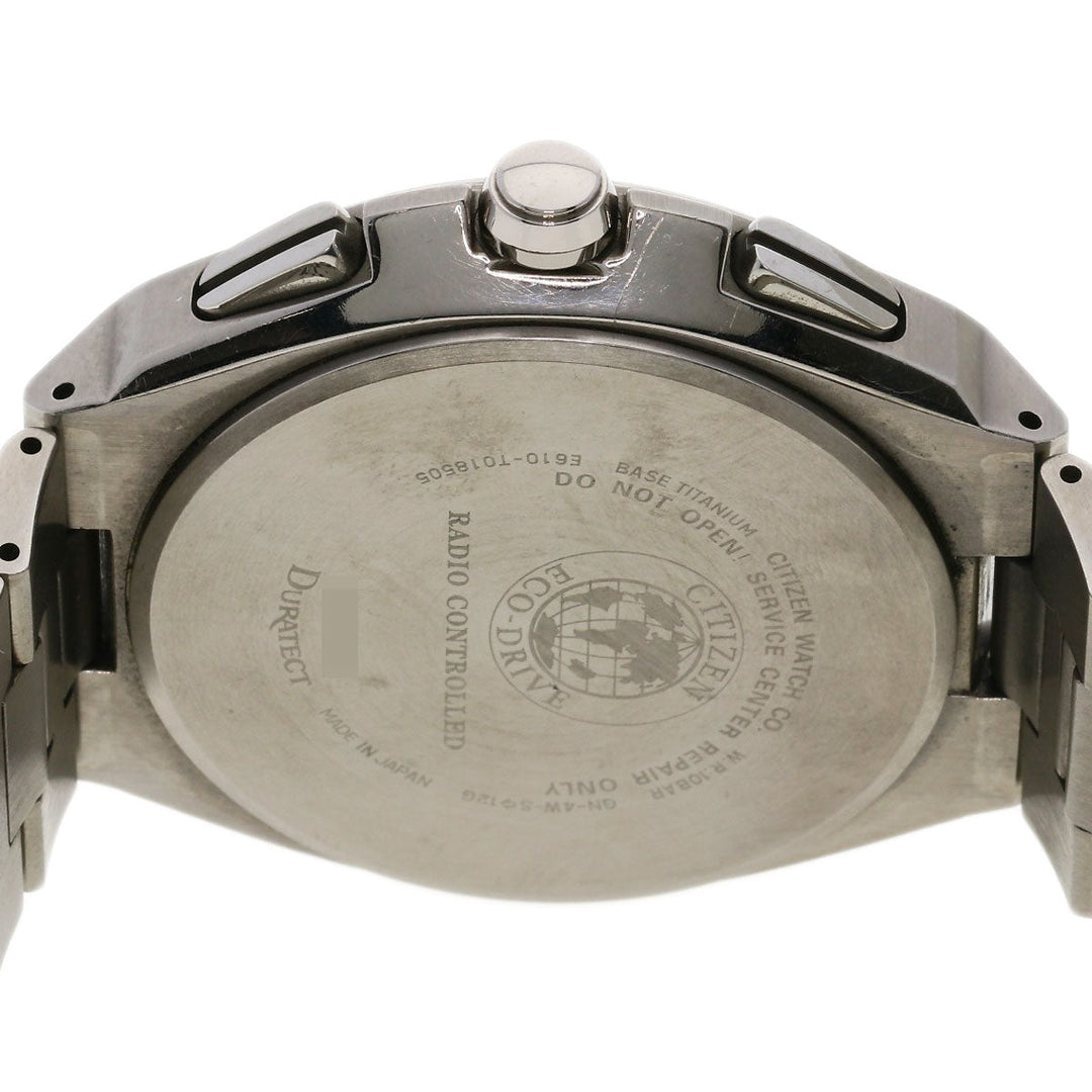 CITIZEN Watches Solar Powered Radio Watch AT3010-55L Titanium, Titanium Silver Atessa blue dial mens Used Authentic