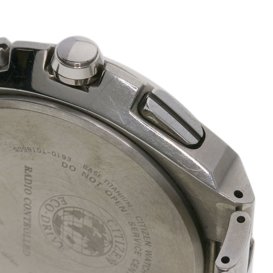 CITIZEN Watches Solar Powered Radio Watch AT3010-55L Titanium, Titanium Silver Atessa blue dial mens Used Authentic