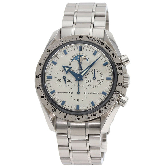 OMEGA Watches Mechanical Automatic 3575.20 Stainless Steel , Stainless Steel , K18WG Silver Speedmaster Professional Moonphase white dial mens Used Authentic