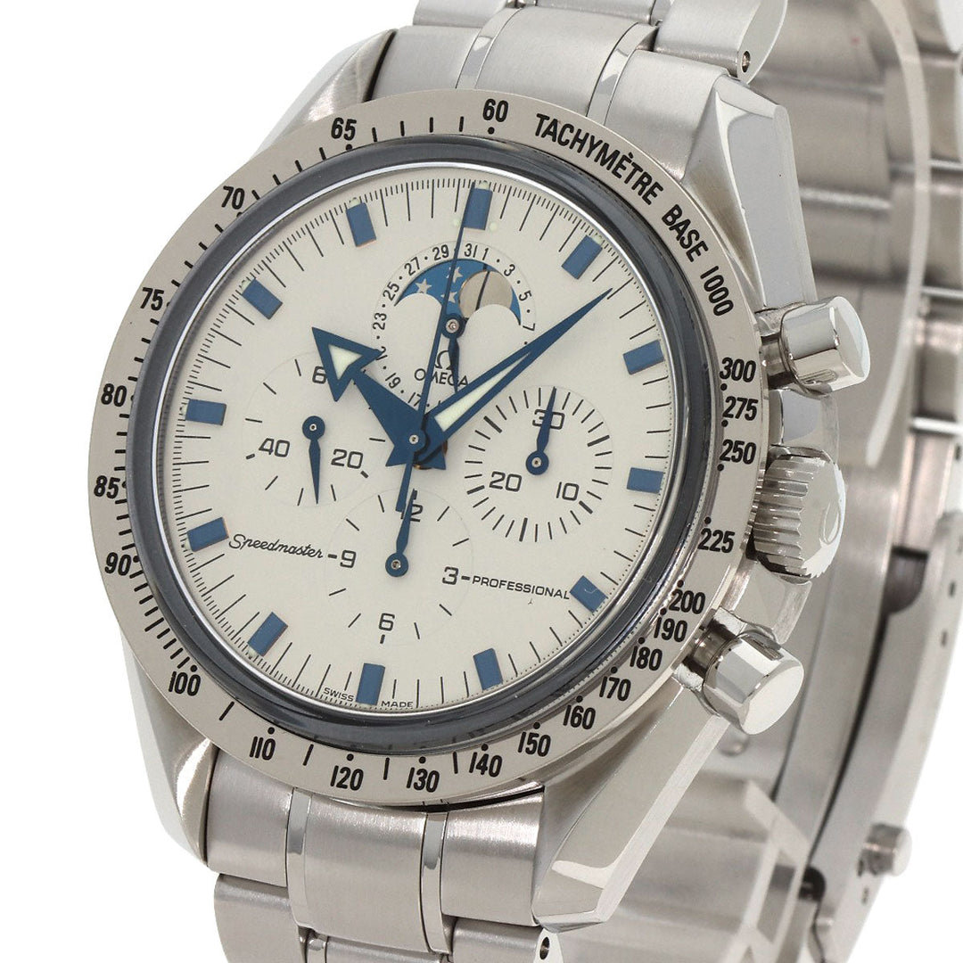 OMEGA Watches Mechanical Automatic 3575.20 Stainless Steel , Stainless Steel , K18WG Silver Speedmaster Professional Moonphase white dial mens Used Authentic