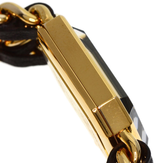 CHANEL Watches Quartz H0001 Gold Plated, Leather gold Premiere black dial Women Used Authentic