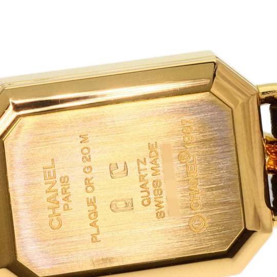 CHANEL Watches Quartz H0001 Gold Plated, Leather gold Premiere black dial Women Used Authentic