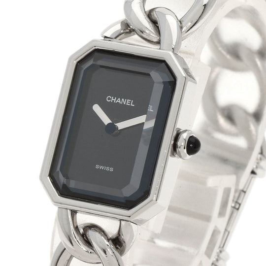 CHANEL Watches Quartz H0452 Stainless Steel , Stainless Steel Silver Premiere black dial Women Used Authentic