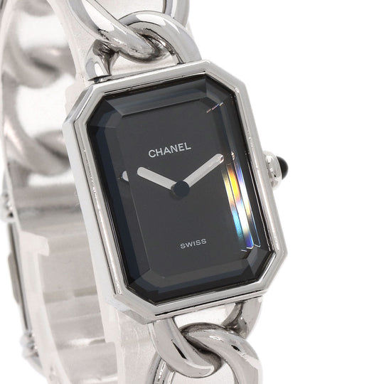 CHANEL Watches Quartz H0452 Stainless Steel , Stainless Steel Silver Premiere black dial Women Used Authentic