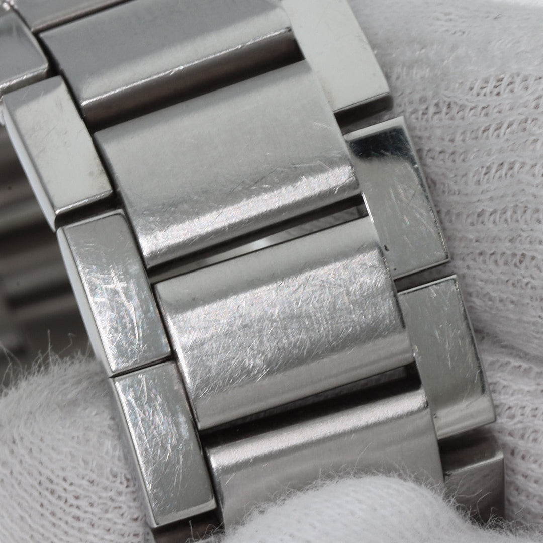 GUCCI Watches Quartz 7700M Stainless Steel , Stainless Steel Silver Square face black dial mens Used Authentic