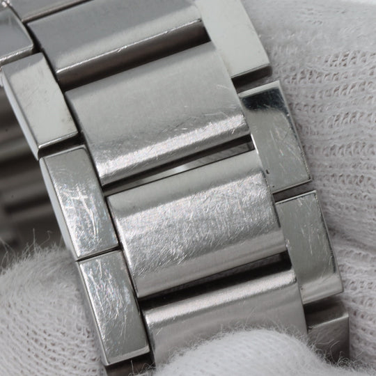 GUCCI Watches Quartz 7700M Stainless Steel , Stainless Steel Silver Square face black dial mens Used Authentic