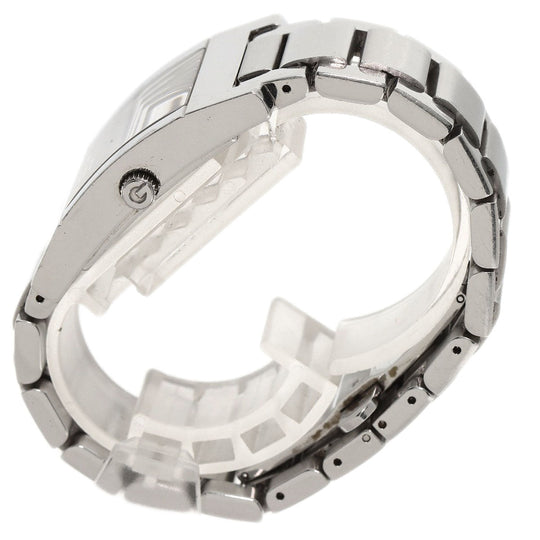 GUCCI Watches Quartz 7700M Stainless Steel , Stainless Steel Silver Square face black dial mens Used Authentic