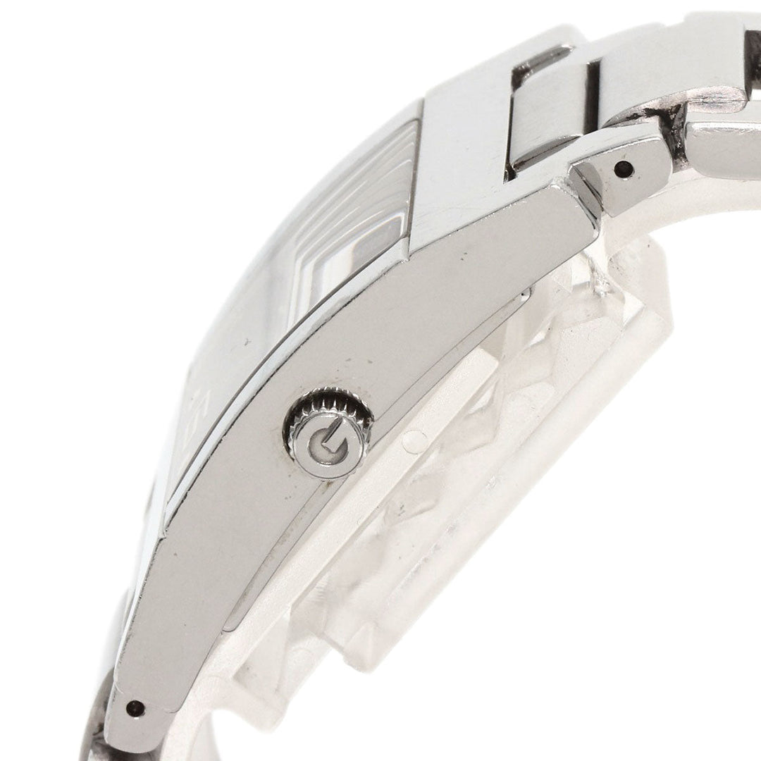 GUCCI Watches Quartz 7700M Stainless Steel , Stainless Steel Silver Square face black dial mens Used Authentic