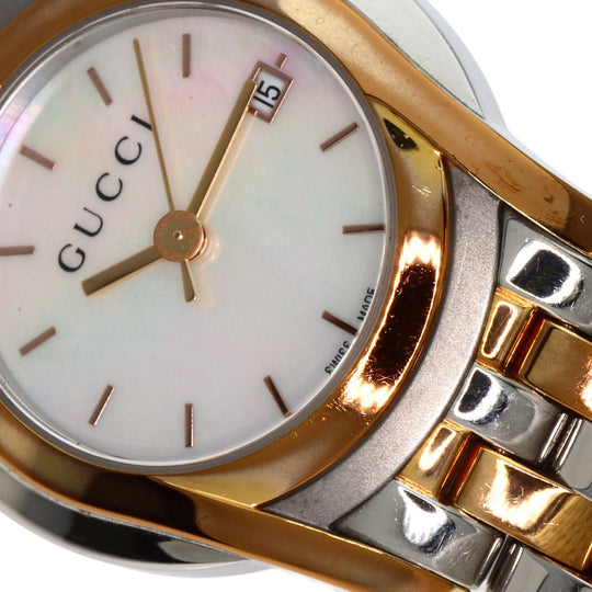 GUCCI Watches Quartz 5500L Stainless Steel , SSxGP gold Round face White shell dial Women Used Authentic