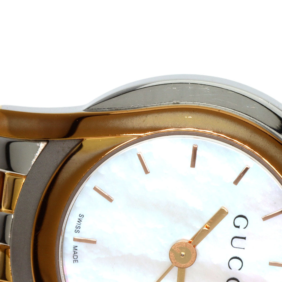 GUCCI Watches Quartz 5500L Stainless Steel , SSxGP gold Round face White shell dial Women Used Authentic