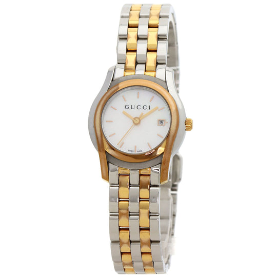 GUCCI Watches Quartz 5500L Stainless Steel , SSxGP gold Round face White shell dial Women Used Authentic