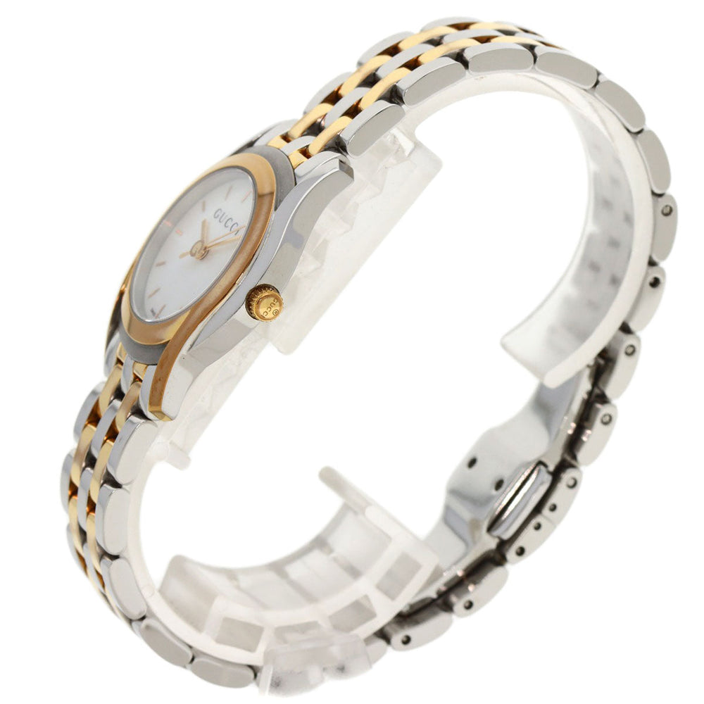 GUCCI Watches Quartz 5500L Stainless Steel , SSxGP gold Round face White shell dial Women Used Authentic