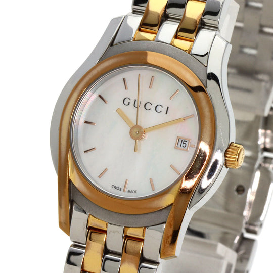 GUCCI Watches Quartz 5500L Stainless Steel , SSxGP gold Round face White shell dial Women Used Authentic