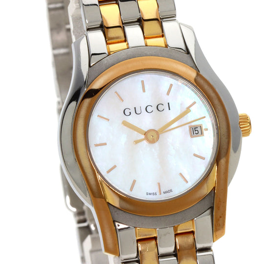 GUCCI Watches Quartz 5500L Stainless Steel , SSxGP gold Round face White shell dial Women Used Authentic